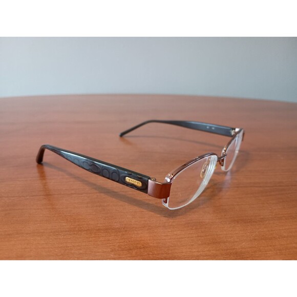 Coach Eyeglasses FRAME ONLY SUZANNA 246 TAN 52-17-135 Brown Metal Half Rim - Picture 1 of 9